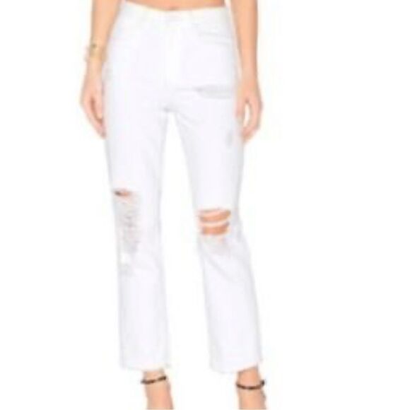Denim x Alexander wang Jeans Womens Sz 26 cult ripped straight white made in USA - Picture 1 of 10